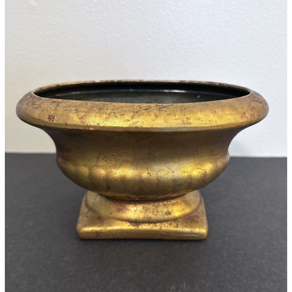 Vintage Small Gold Oval Planter
